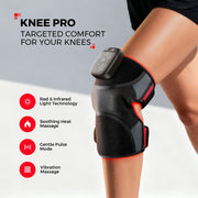 Knee Massager with Heat and Red Light Therapy for Knee Pain Relief | FSA&HSA, 5000Mah Cordless Heated Knee Brace with 3 Heat / 3 Vibration / 5 Light Levels, 72 Red Lights 660Nm & 850Nm Infrared